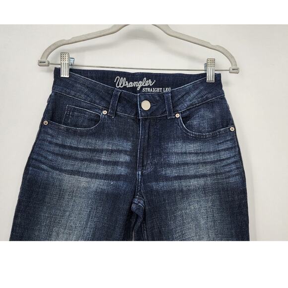 New NWT Wrangler Dark Wash Straight Leg Jeans Size 1 - Picture 5 of 10